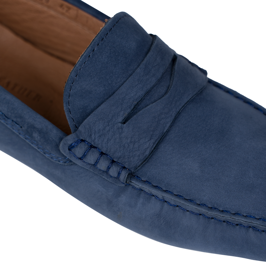 Gary: Mocassin Homme - Daim Bleu Persan