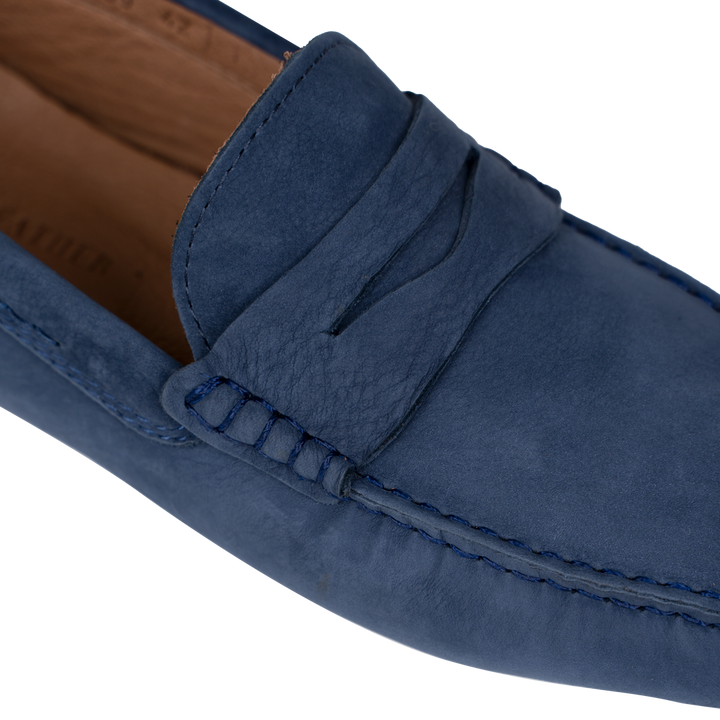 Gary: Mocassin Homme - Daim Bleu Persan