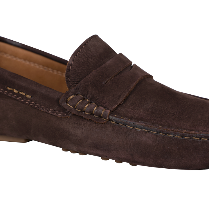 Gary: Mocassin Homme - Daim Marron