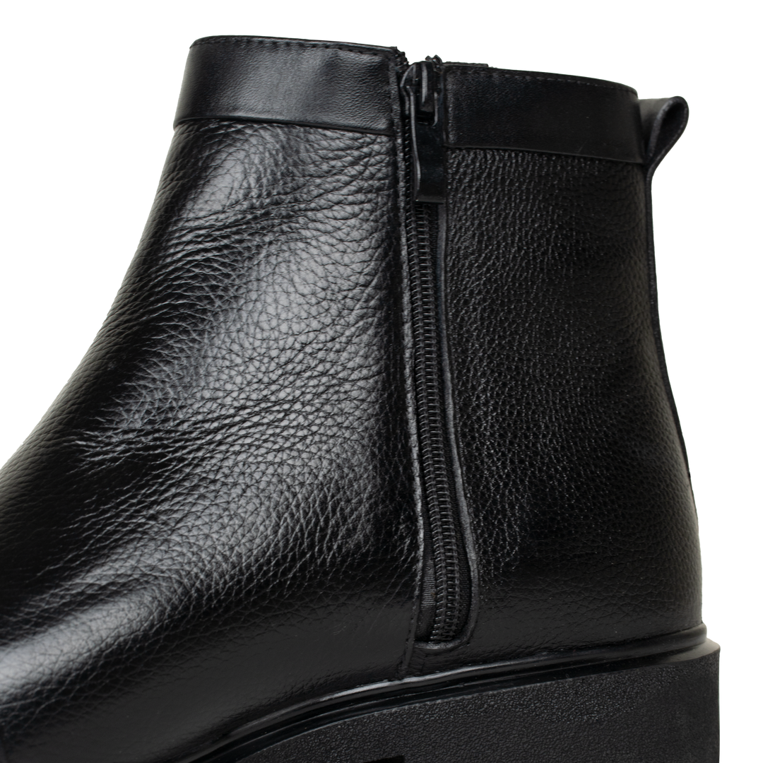 Castel: Demi Bottes Homme - Cuir Noir