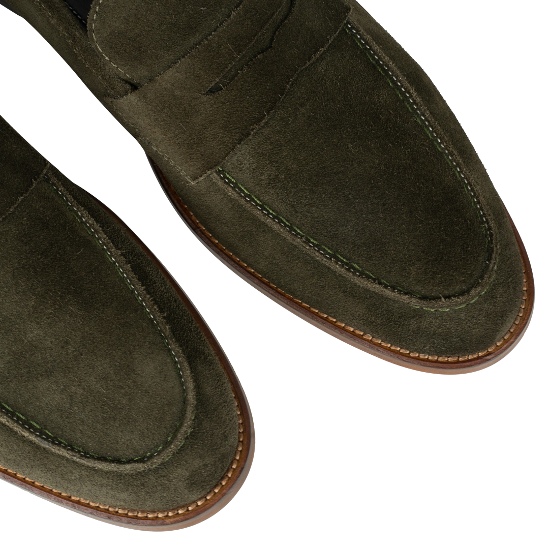 Nowell: Mocassin Homme - Daim Vert