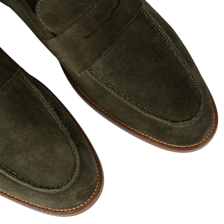 Nowell: Mocassin Homme - Daim Vert