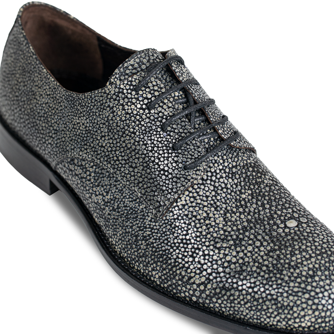 Miler: Derby Homme - Cuir gris métallique