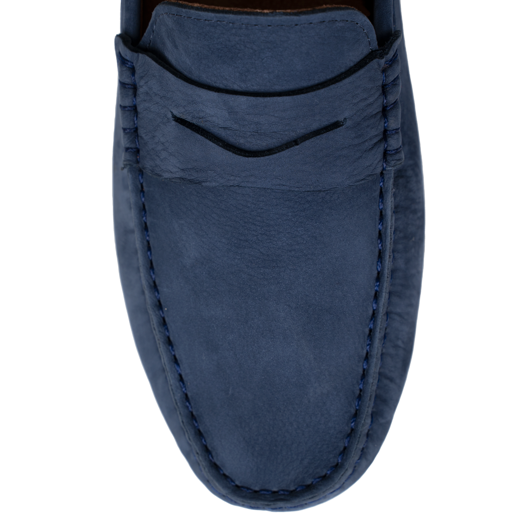 Gary: Mocassin Homme - Daim Bleu Persan