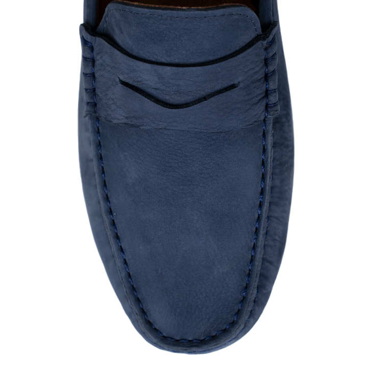 Gary: Mocassin Homme - Daim Bleu Persan