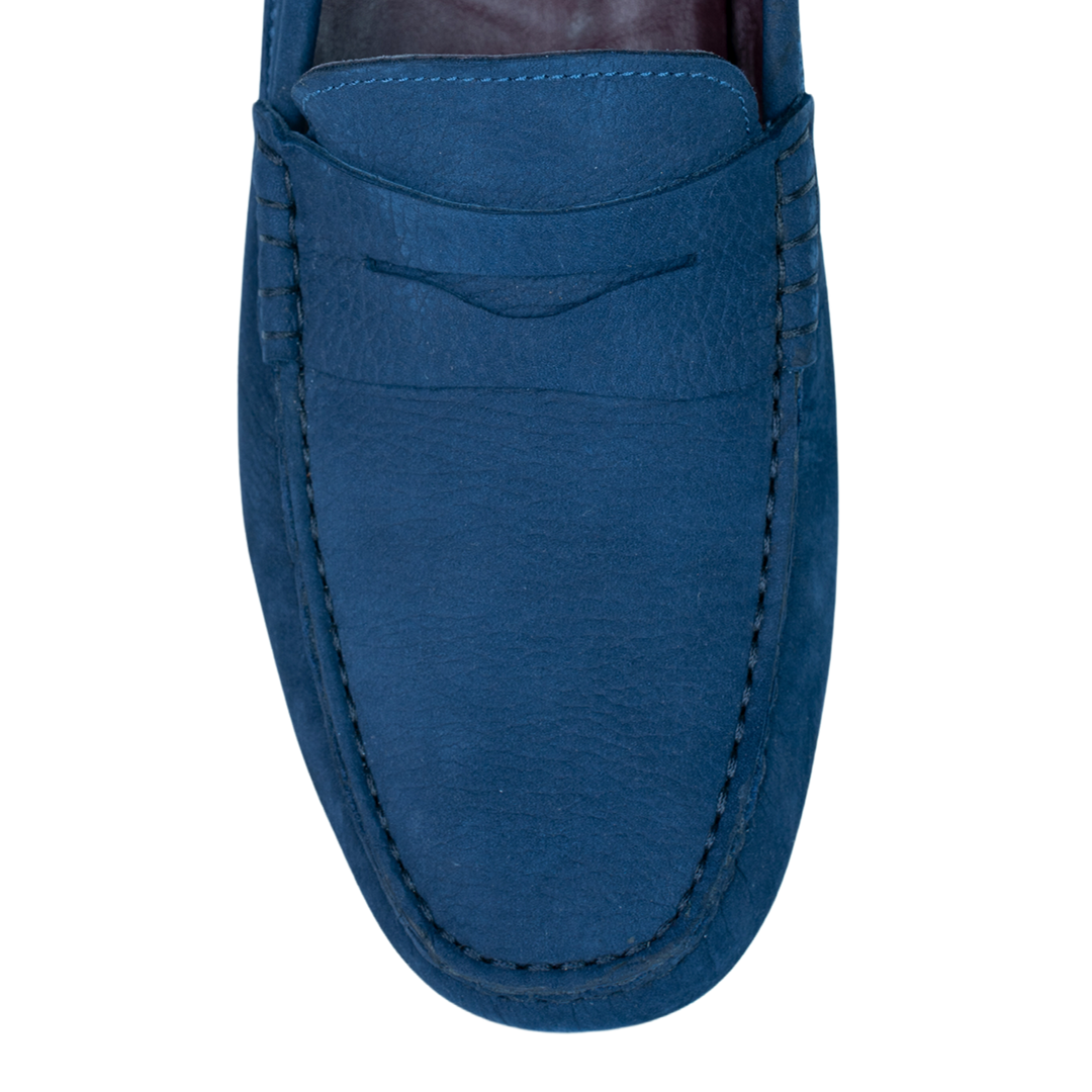 Gary: Mocassin Homme - Daim Bleu