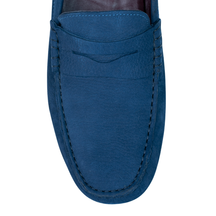 Gary: Mocassin Homme - Daim N' Bleu Indigo