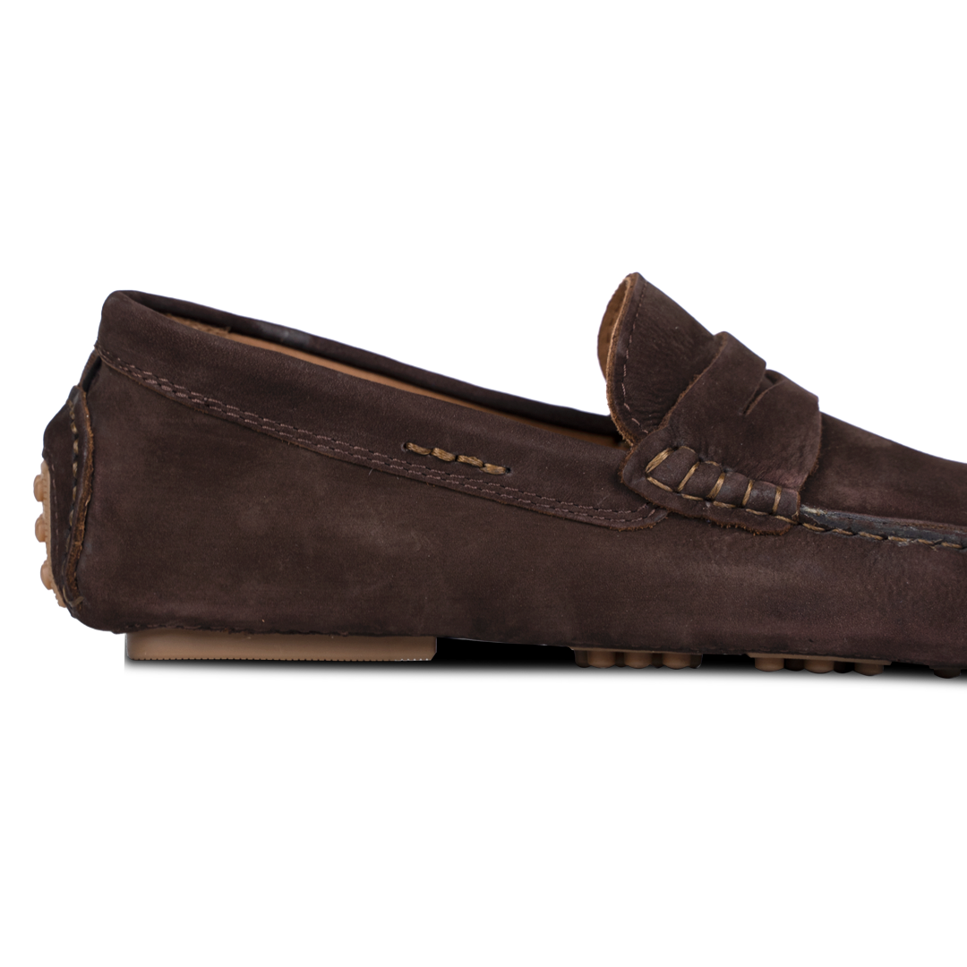 Gary: Mocassin Homme - Daim Marron