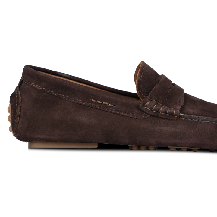 Gary: Mocassin Homme - Daim Marron