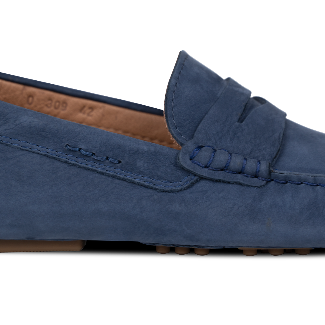 Gary: Mocassin Homme - Daim Bleu Persan