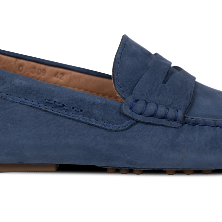 Gary: Mocassin Homme - Daim Bleu Persan