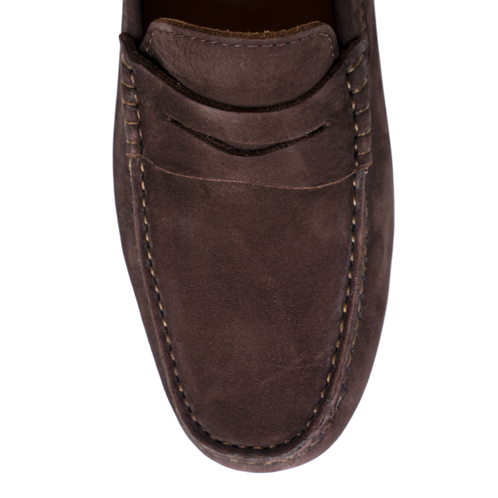 Gary: Mocassin Homme - Daim Marron