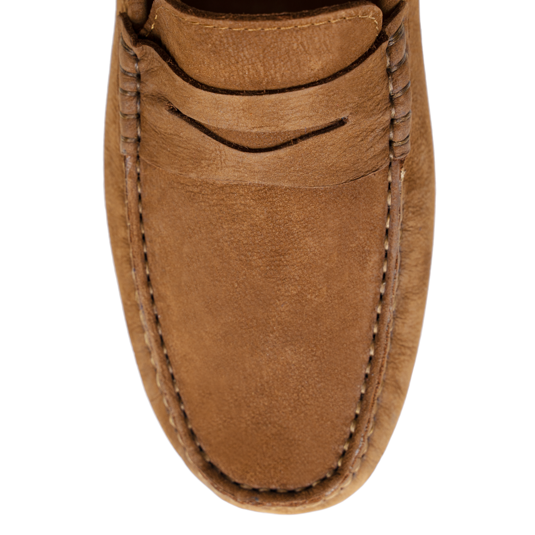 Gary: Mocassin Homme - Daim Cognac