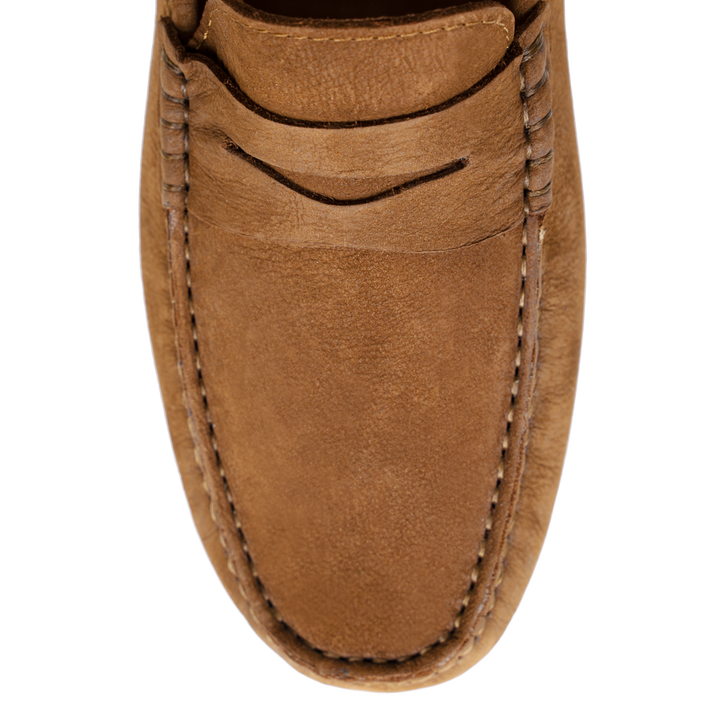 Gary: Mocassin Homme - Daim Cognac