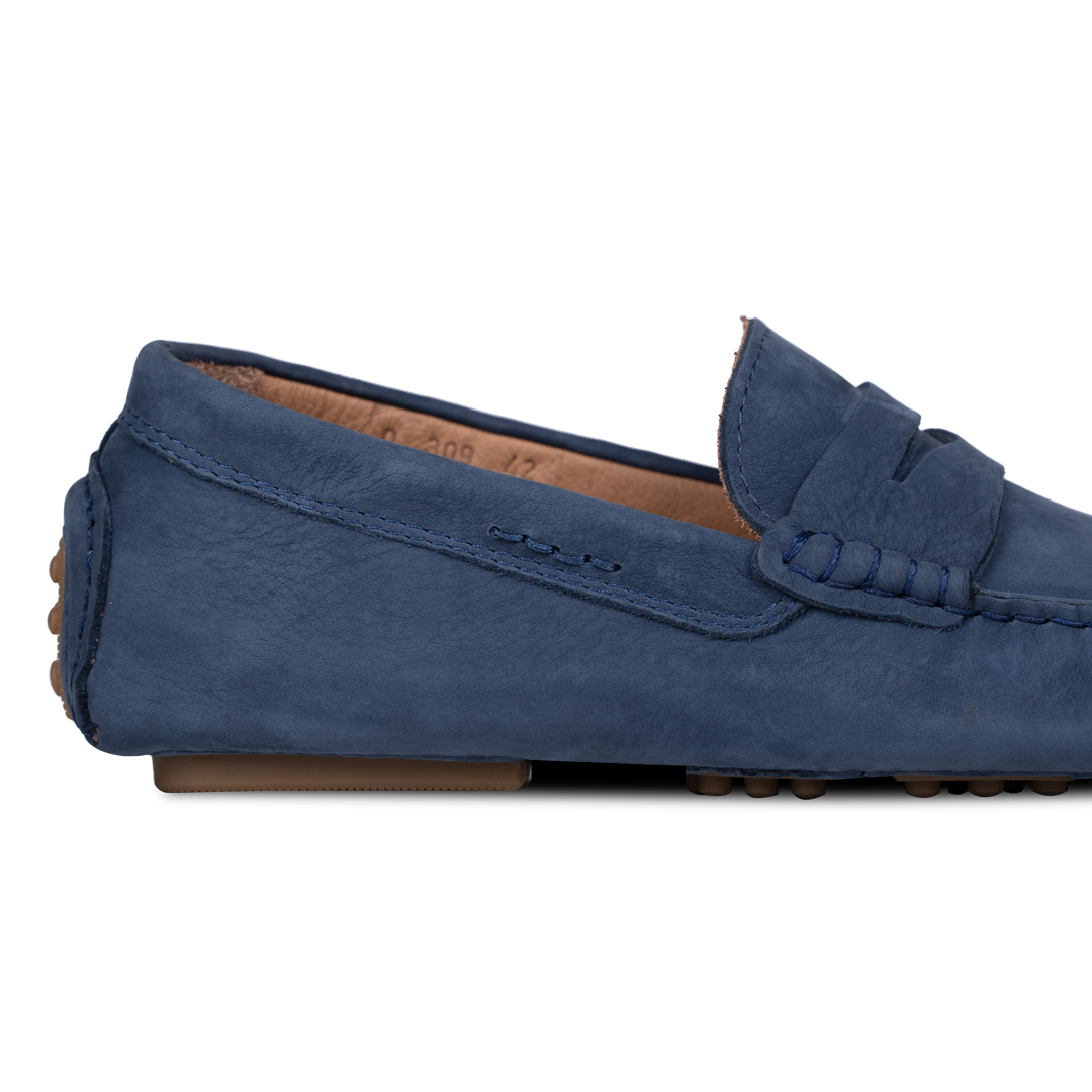 Gary: Mocassin Homme - Daim Bleu Persan