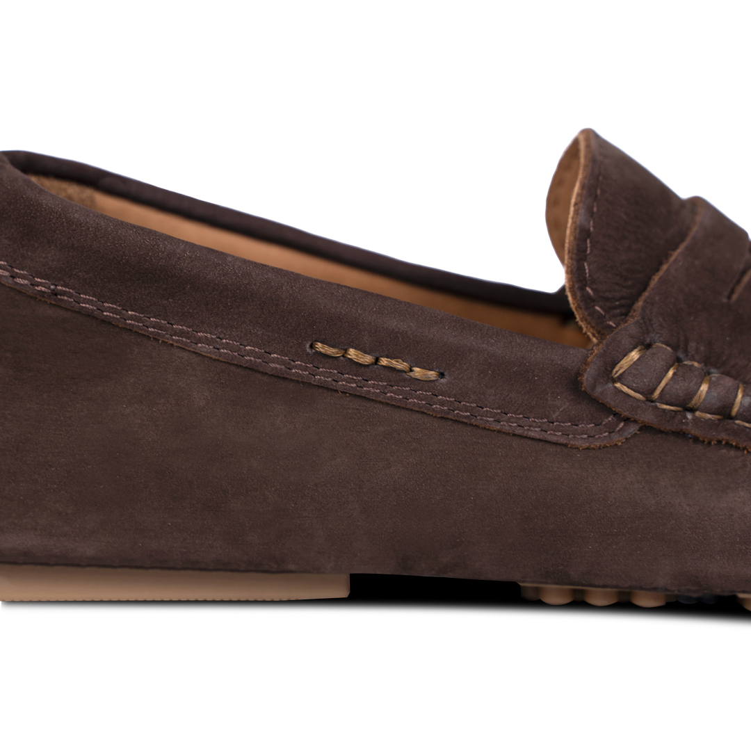 Gary: Mocassin Homme - Daim Marron