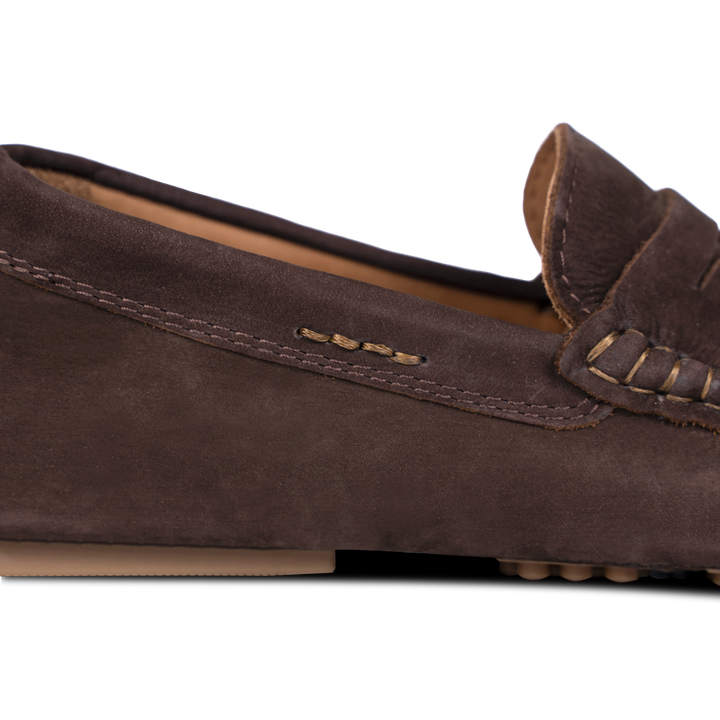 Gary: Mocassin Homme - Daim Marron