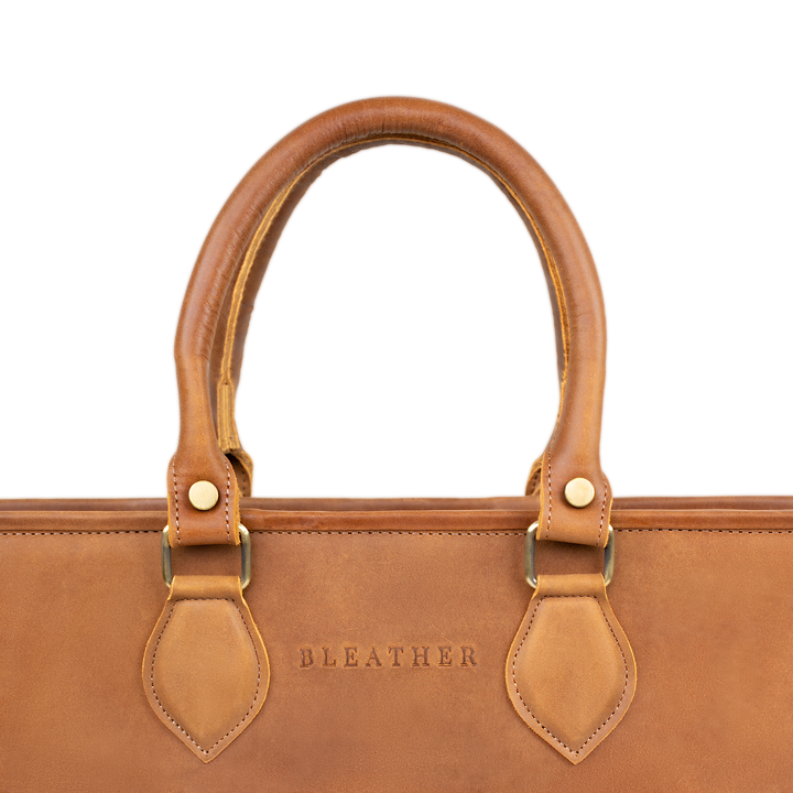 Fezedge: Cartable Ordinateur - Cuir Cognac