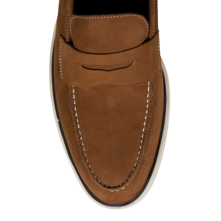 Alan: Mocassin Homme - Gomme Marron