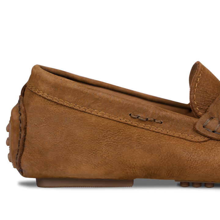 Gary: Mocassin Homme - Daim Cognac