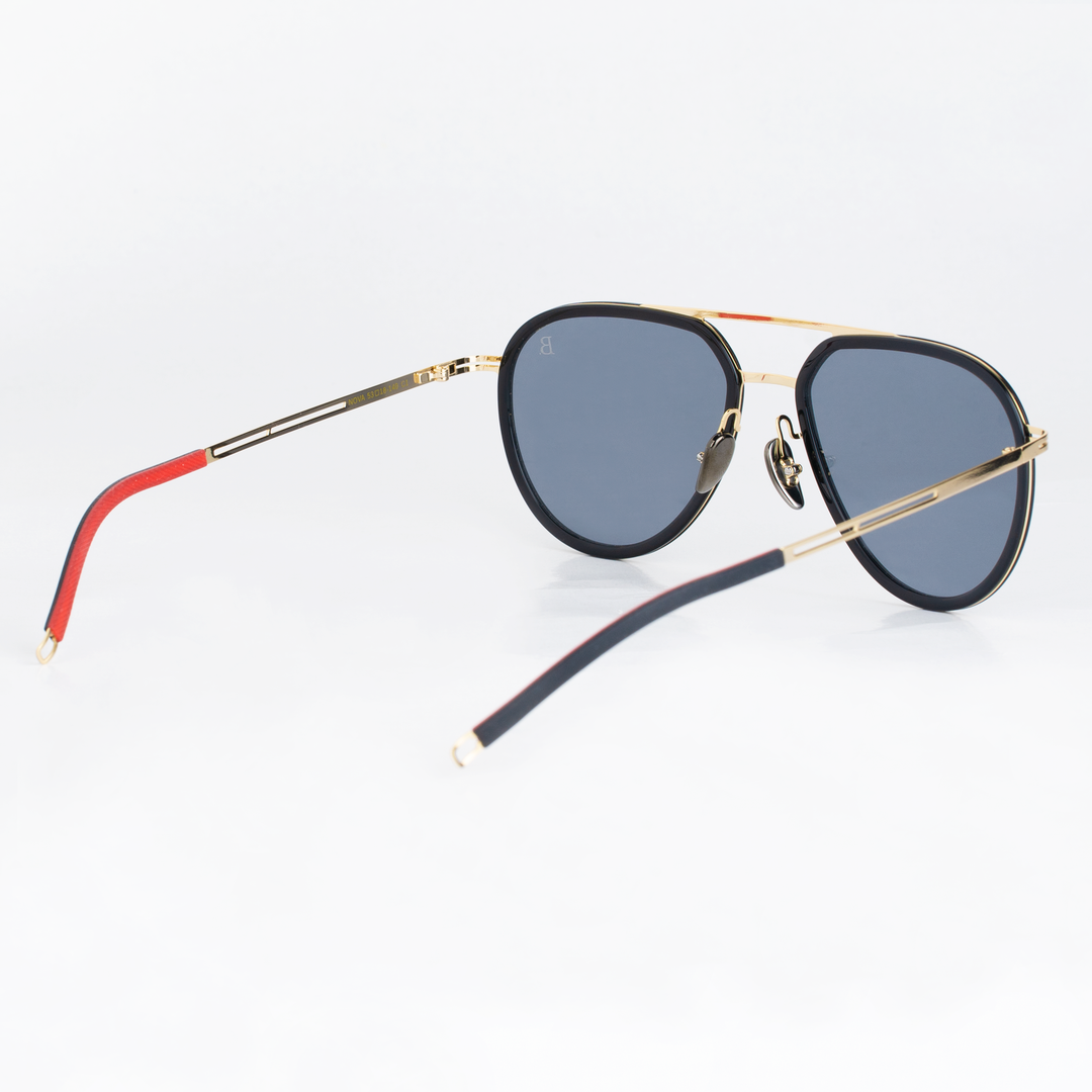 Nova: Lunettes de soleil de luxe Noir Dore