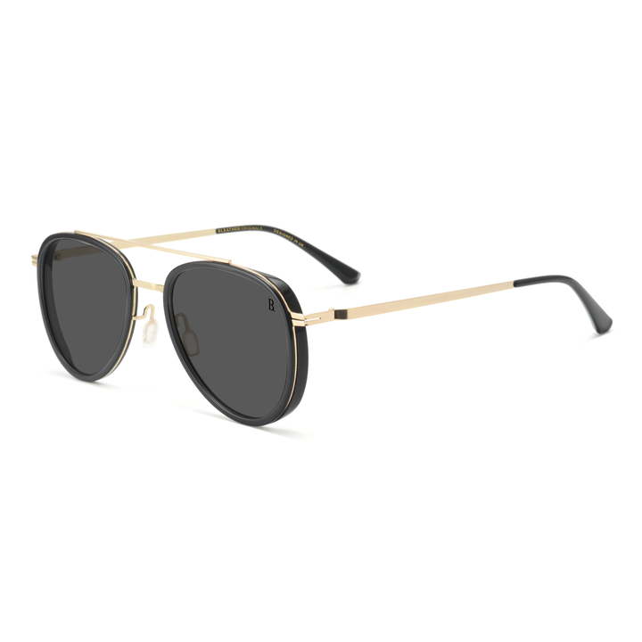 Lotus: Lunettes de soleil de luxe Noir-Doré