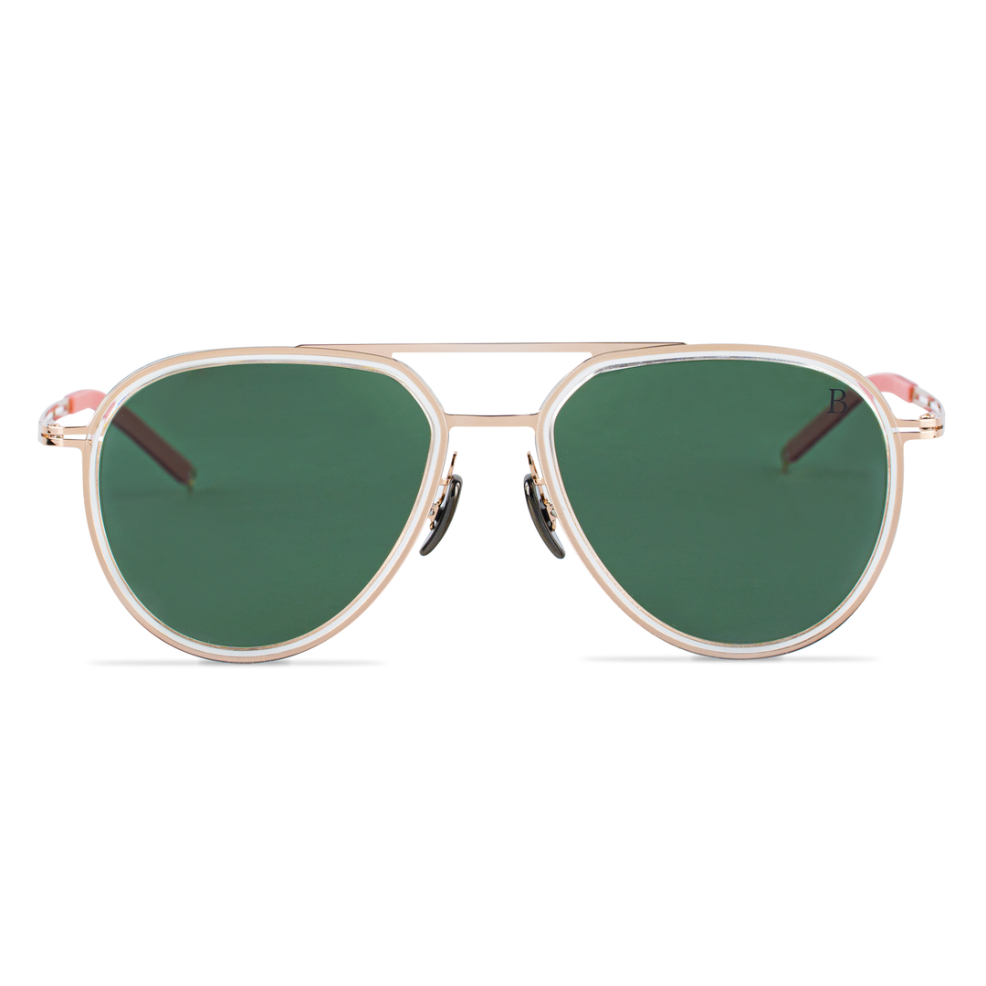 Nova: Lunettes de soleil de luxe Vert Dore