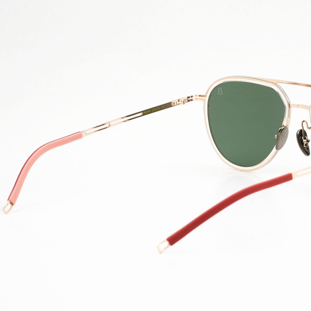 Nova: Lunettes de soleil de luxe Vert Dore