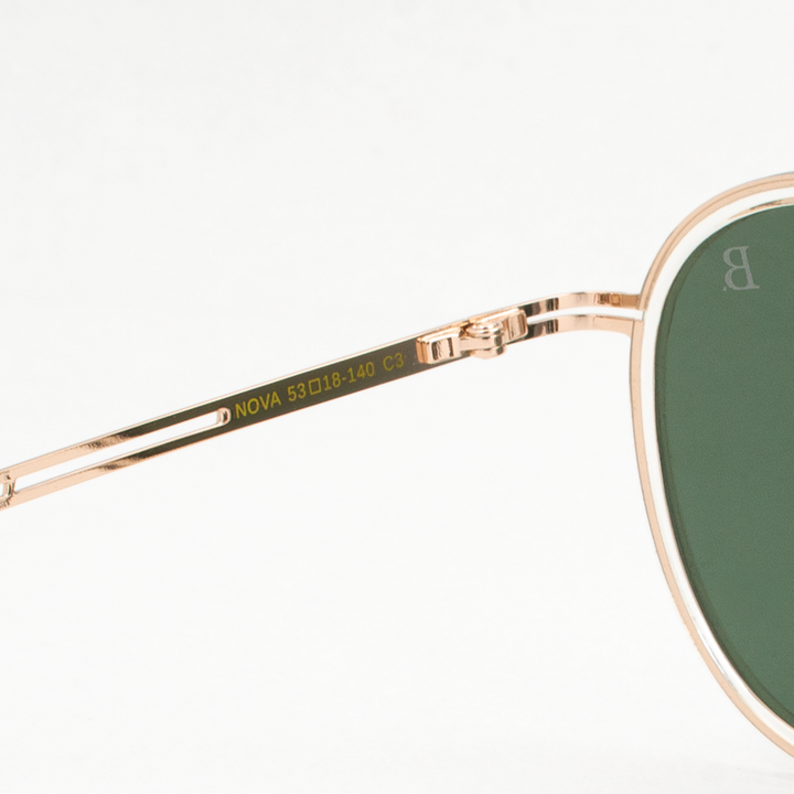 Nova: Lunettes de soleil de luxe Vert Dore