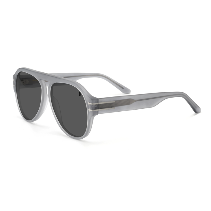 Rhodium: Lunettes de soleil de luxe Gris Transparent