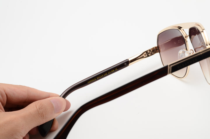 Harold: Lunettes de soleil de luxe Marron dégradé