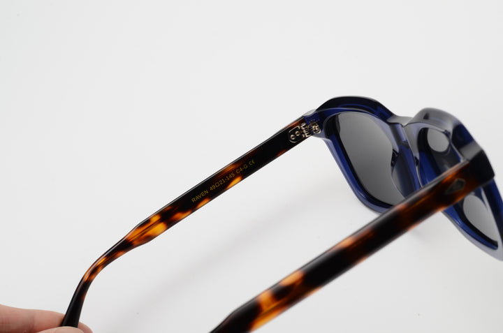 Raven: Lunettes de soleil de luxe Bleu Havane