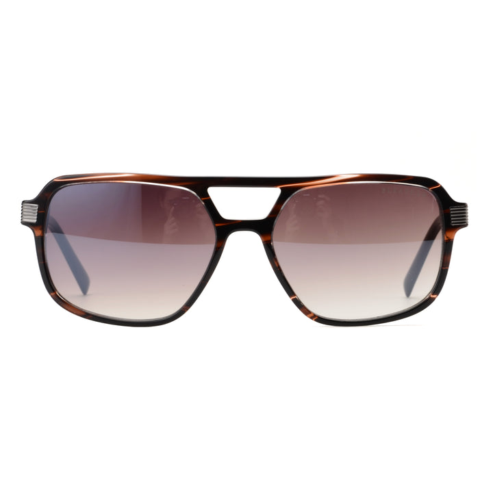 High: Lunettes de soleil de luxe marron dégradé