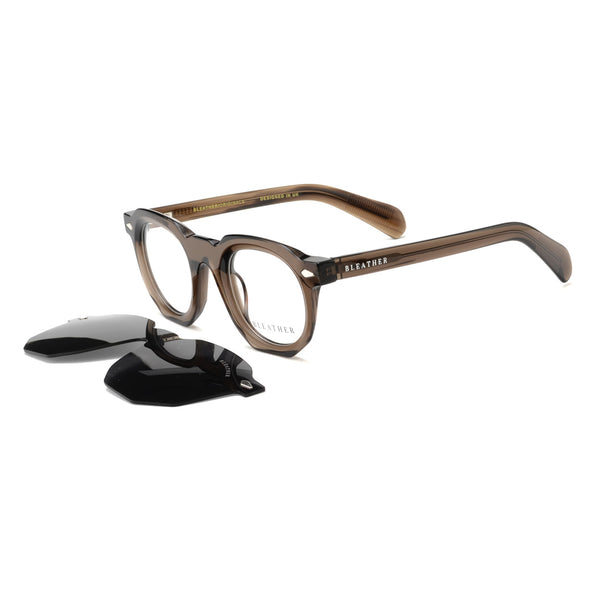 Fable: Lunettes à clips de luxe Marron transparent