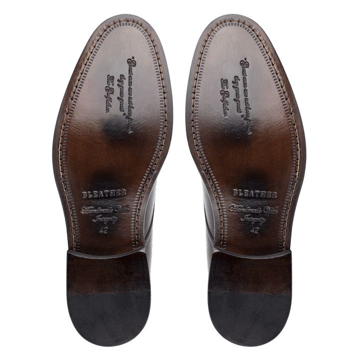 Abram: Chaussures à boucles - Cuir Marron - Bleather Maroc