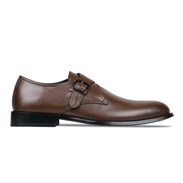 Abram: Chaussures à boucles - Cuir Marron