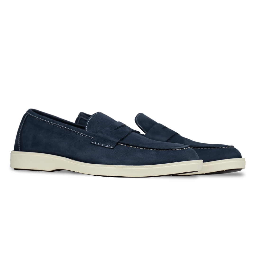 Alan: Mocassin Homme - Gomme Bleu - Bleather Maroc