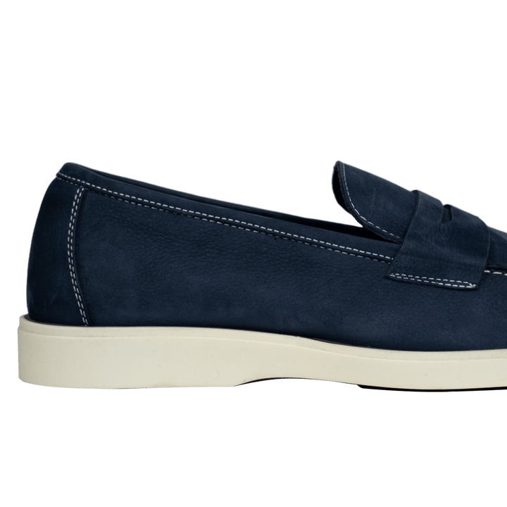 Alan: Mocassin Homme - Gomme Bleu - Bleather Maroc