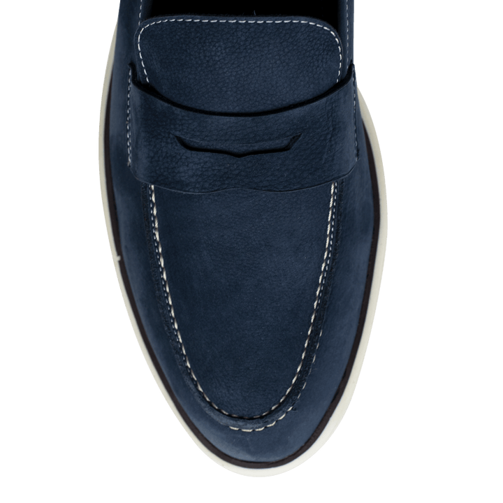 Alan: Mocassin Homme - Gomme Bleu - Bleather Maroc