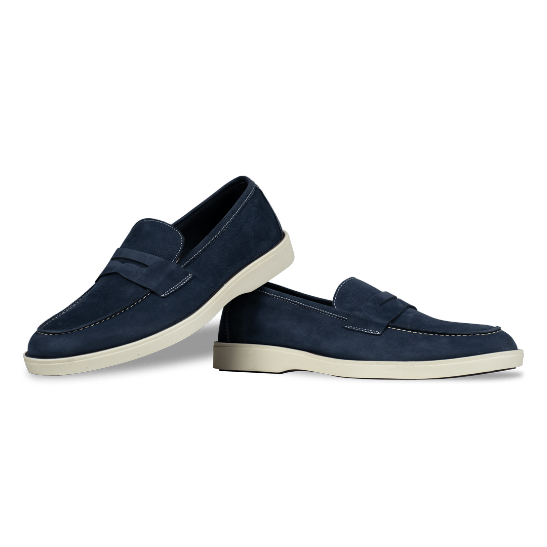 Alan: Mocassin Homme - Gomme Bleu - Bleather Maroc