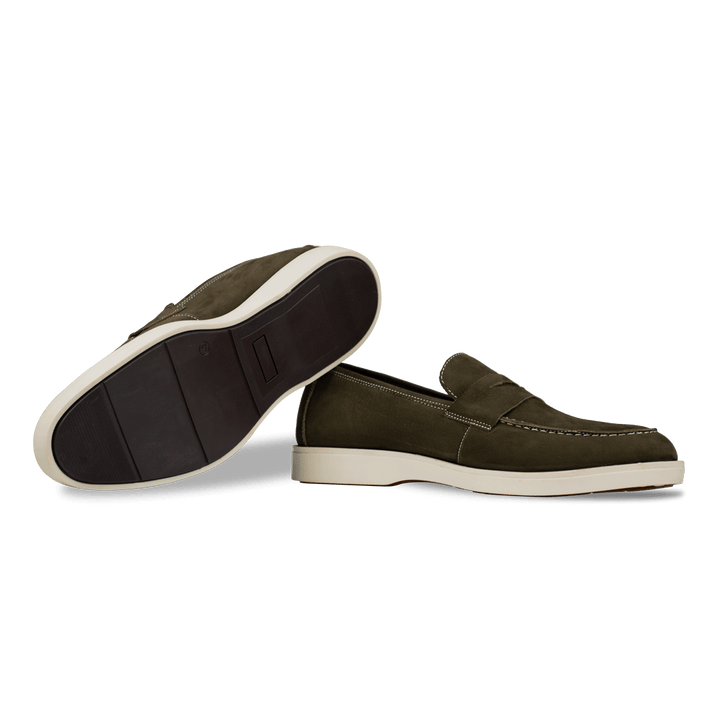 Alan: Mocassin Homme - Gomme Vert - Bleather Maroc