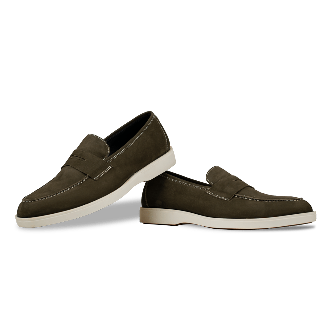 Alan: Mocassin Homme - Gomme Vert - Bleather Maroc