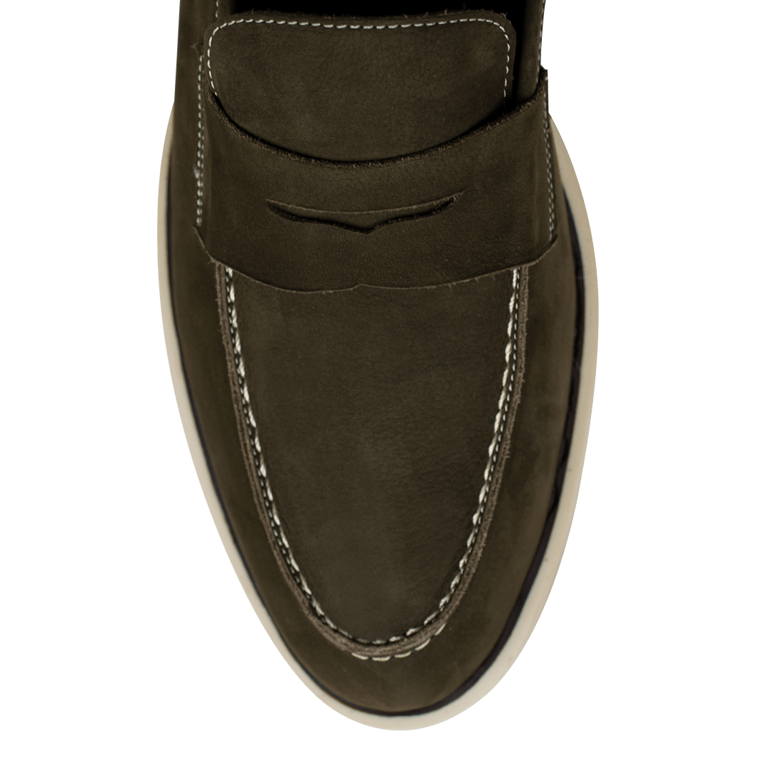 Alan: Mocassin Homme - Gomme Vert - Bleather Maroc