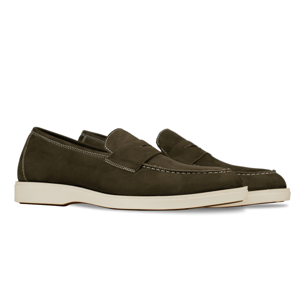 Alan: Mocassin Homme - Gomme Vert - Bleather Maroc