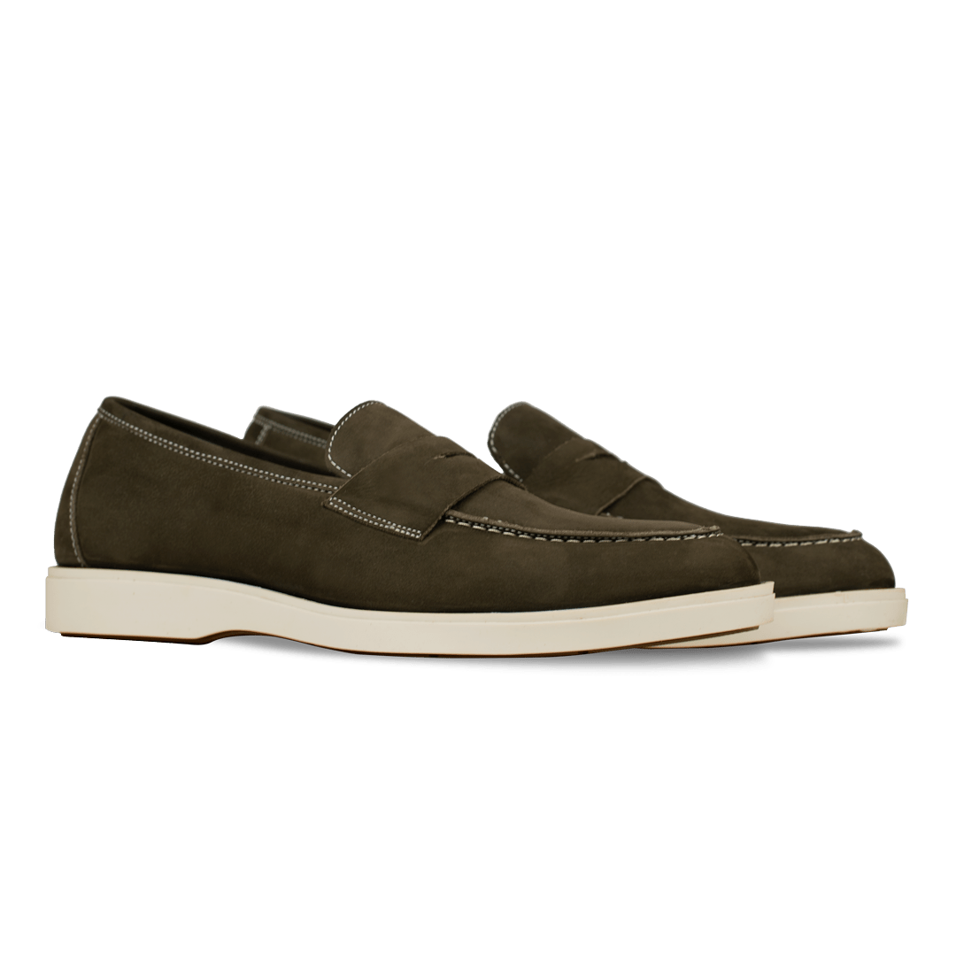 Alan: Mocassin Homme - Gomme Vert - Bleather Maroc