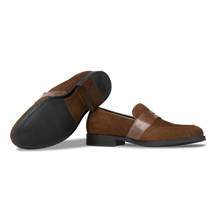 Anderton: Mocassin Homme - Cuir Marron - Bleather Maroc