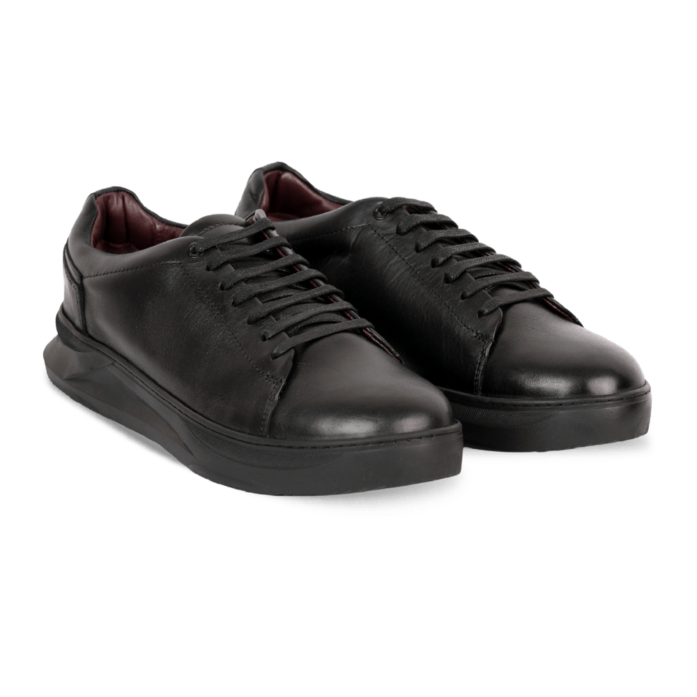 Apex: Sneakers Homme - Cuir Noir - Bleather Maroc