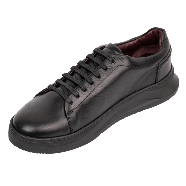 Apex: Sneakers Homme - Cuir Noir - Bleather Maroc