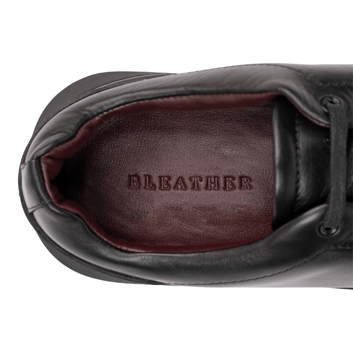 Apex: Sneakers Homme - Cuir Noir - Bleather Maroc