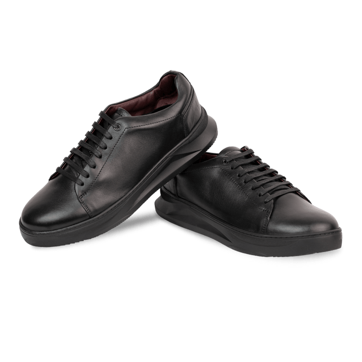 Apex: Sneakers Homme - Cuir Noir - Bleather Maroc